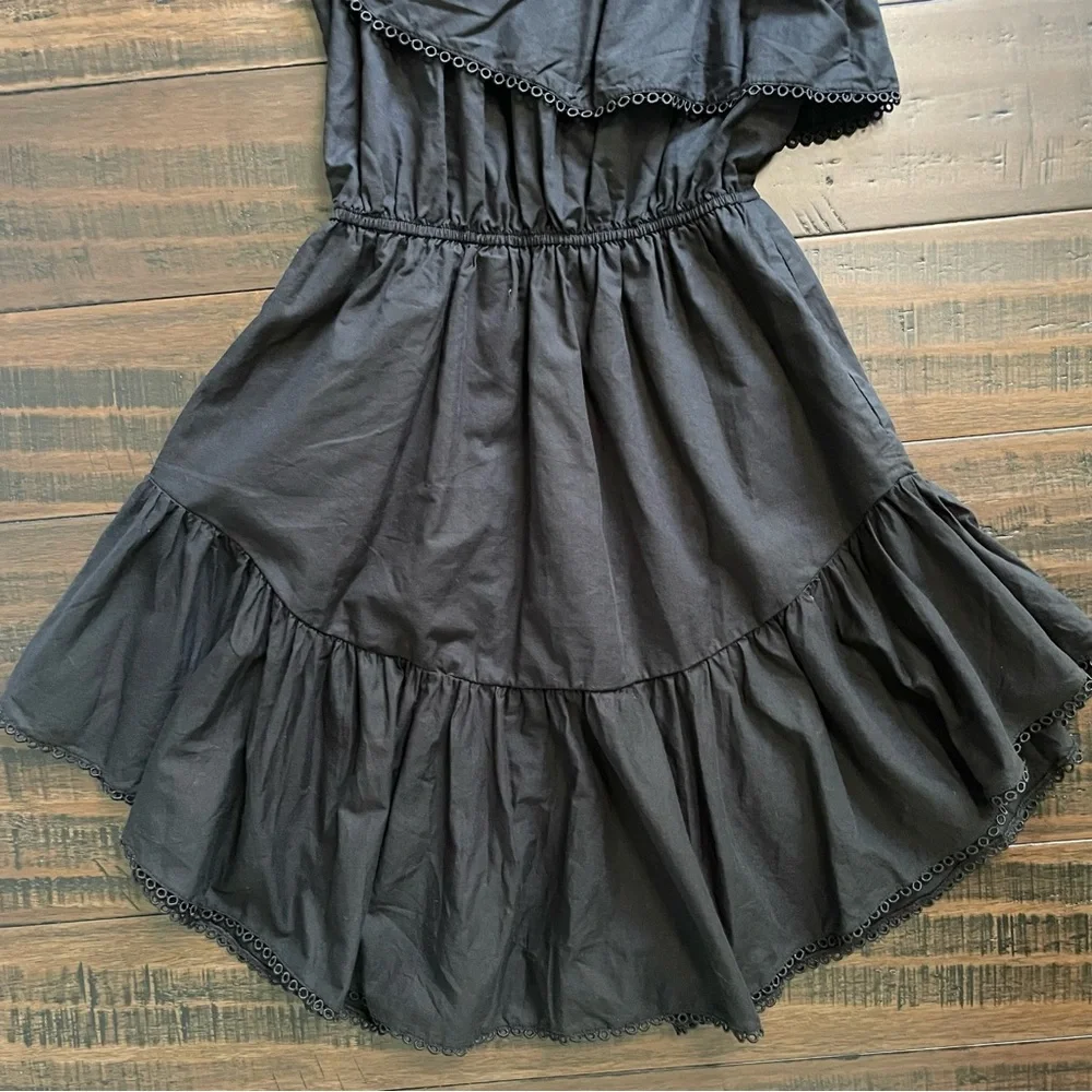Free People Lovers Lane One Shoulder Black Mini Dress